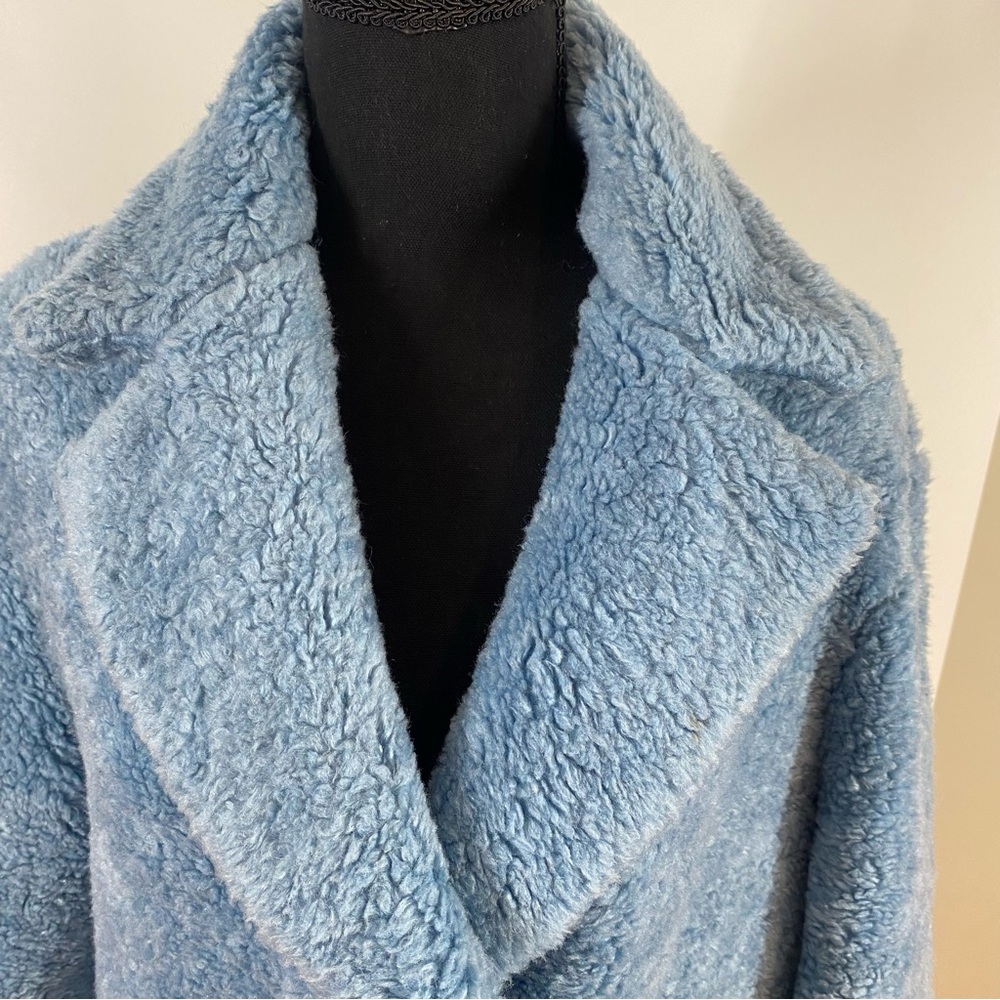 Zara Basics Outerwear Ice Blue Double Breasted Te… - image 6